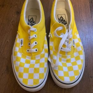 Vans Era Checkerboard Vibrant Yellow & White Shoes